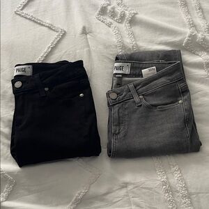 Bundle PAIGE VERDUGO ULTRA‎ SKINNY jeans Size 25 Cotton Spandex Black Gray denim